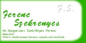 ferenc szekrenyes business card