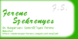 ferenc szekrenyes business card